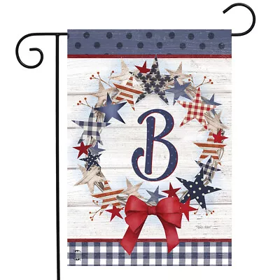 American Wreath Monogram B Garden Flag • $9.86