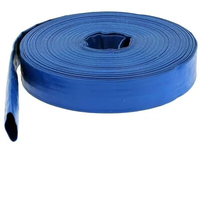  Layflat PVC Water Delivery Hose - Discharge Pipe Pump Lay Flat Irrigation Blue  • £19.46