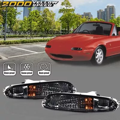 Fit For 1990-1997 Mazda MX-5 Miata Smoke Lens Front Bumper Signal Lights Pair  • $21.59