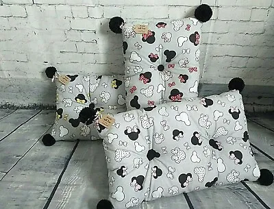 2 X Handmade Grey Mickey Mouse Disney Kids Bedroom Cushion Pillow Cover Filling • £24.99
