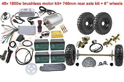 740mm Drift Trike Go Kart Rear Axle Kit 6  Wheels 48v 1800w Brushless Motor Kit • $675.56