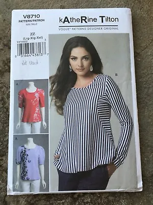 Vogue Katherine Tilton Sewing Pattern Uncut For Ladies Pull On Top L-XL-XXL • £5