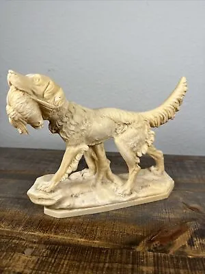 Vintage A. Santini Sculpture Retriver Dog Duck Bird Made In Italy  • $18