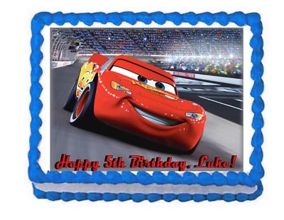 Lightning McQueen Cars Edible Cake Image Cake Topper • $9.95