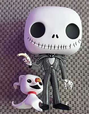 Jack Skellington With Zero Jumbo Size 10  Inch Funko Pop Figure 809 Movies • £49.99