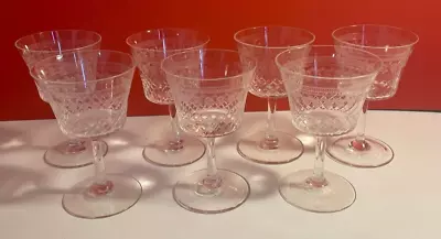 Edwardian Pall Mall Lady Hamilton Wine Glasses Set Of 7 Vintage Glassware • £32.99