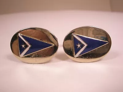 Blue Flags Pennants Vintage Cuff Links Signal Nautical Symbol • $35.49