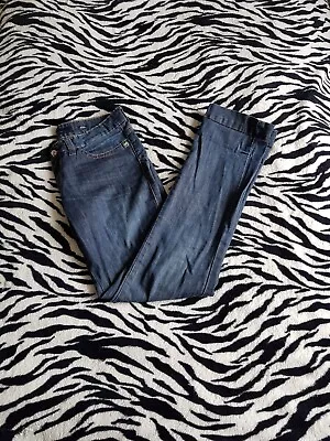 Y2K Miss Sixty Jeans Straight Leg Denim Dark Blue McBling 2000s Size 29 Fits W32 • £14.99