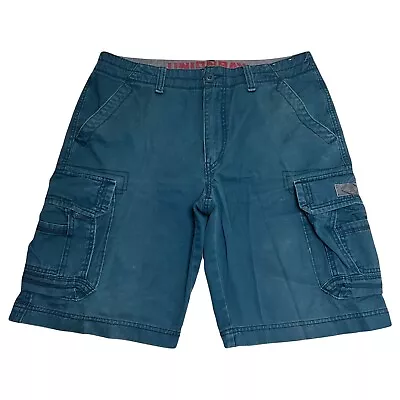 Vintage Y2K Union Bay Blue Cargo Shorts Men’s Size 34 Utility Pockets • $17.95