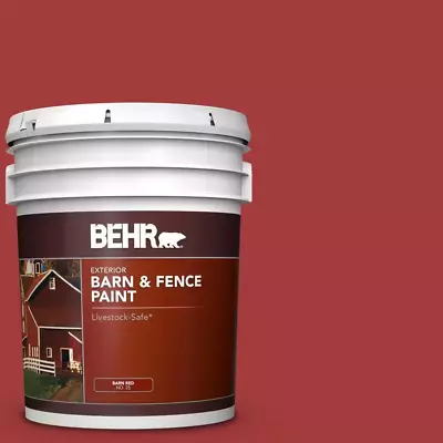 Fence Exterior Paint 5 Gallon Red Barn Livestock Safe Durable Oil Latex Adhesion • $92.99