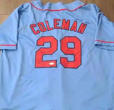 Vince Coleman Signed St. Louis Cardinals Jersey (JSA COA)Rookie Of The Year 1985 • $29.99