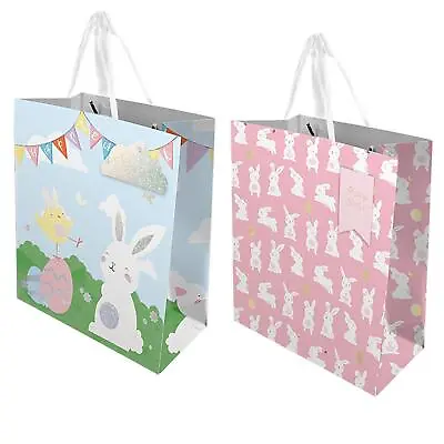 Easter Gift Bags Set Of 2 Bunny Designs 25cm X 21.5cm • £3.79