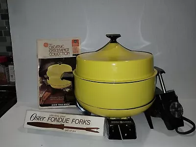 Vintage 70's GE General Electric Entertainer Skillet/Fondue/Sauce Pot Set Yellow • $50