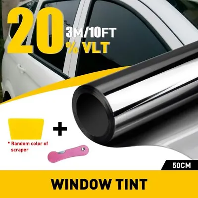 20  X 10' Roll Window Tint 20% Light Film Car Glass Tint Shade Uncut Universal H • $12.99