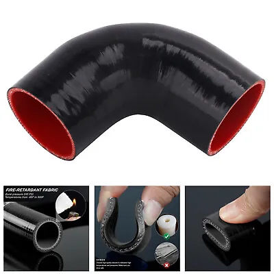 3 Inch 90 Degree Elbow Silicone Hose Pipe Intercooler Coupler Turbo Black Red • $10.99