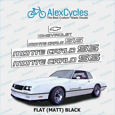 Monte Carlo SS 85 86 Restoration Flat Black Vinyl Matt Decals Stickers Kit Chevy • $19