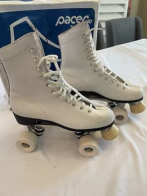 Vintage Pacer Roller Skates White With White Wheels Womens Ladies Size 9 (USED) • $60