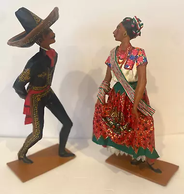 Vintage Mexican Folk Art Paper Mache Dancers Jarabe Tapatio • $150