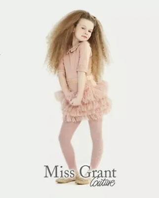 Miss Grant Couture DRESS Girls Ostrich Dress & TIGHTS SET  Size AUS 40 US 8-9 • $80