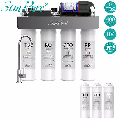 SimPure WP2 400G 8 Stage UV Tankless Drinking Water Reverse Osmosis System 0 TDS • $49.99