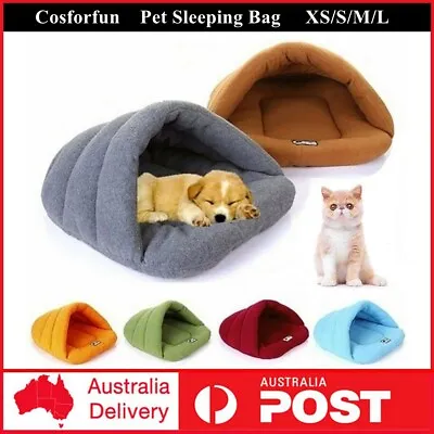 Pet Dog Cat Cave Pad Sleeping Bag Bed Mat Pat Warm Soft Puppy Fleece Nest House • $35.71