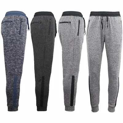 Mens Joggers Trousers Gym Sport Casual Sweat Track Pants Cuffed Hem W Zip Pocket • $12.27