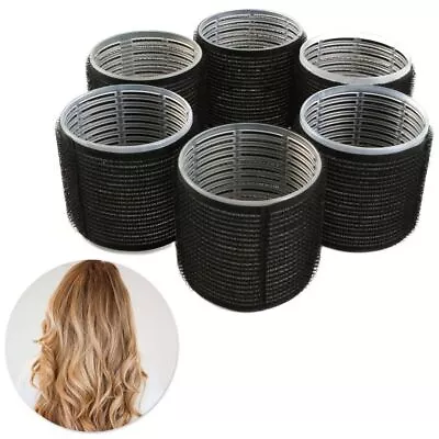 6x Jumbo Self Grip Hair Rollers Extra Large 60mm Bouncy Curl Salon Styling Tools • £5.39