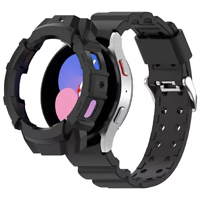 Silicone Case+Band For Samsung Galaxy Watch 4/5 44mm 40mm No Gaps Bracelet Cover • $18.29