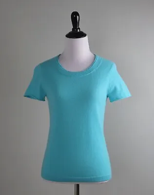 J.CREW $118 Solid Sky Blue Soft Knit 100% Cashmere Sweater Tee Top Size XS • $44.99