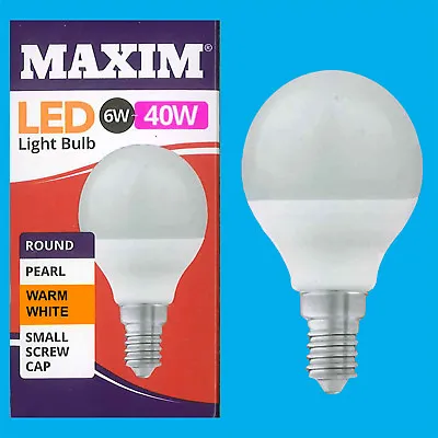 2x 6W G45 Golf Ball LED Light Bulb Round E14 SES 2700K Warm White Lamp • £7.99