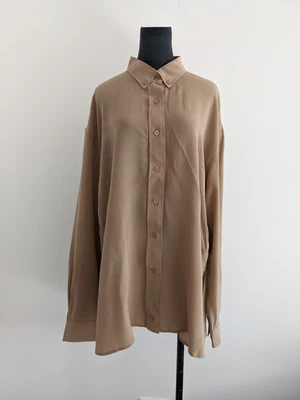 $73 • Buy Scanlon Theodore Womens Camel Tan Oversized Silk Shirt AU 12 14 16