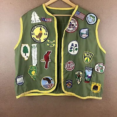 VTG 70s Rare National Camping & Hiking Assc Prairie Chicken Vest W/Patches • $80