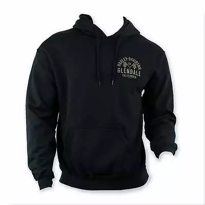 Harley-Davidson® Of Glendale Hoodie Pull-Over Gold Racer II Black • $48.99