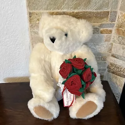 THE VERMONT TEDDY BEAR Company White 16” Jointed Doll Valentine's Day Plush Doll • $16.50
