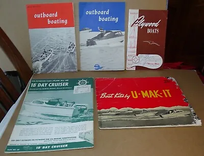 5 Boating Publications - Plywood Boats U-Mak-It Fir Plywood Fleet Plan Etc. • $27