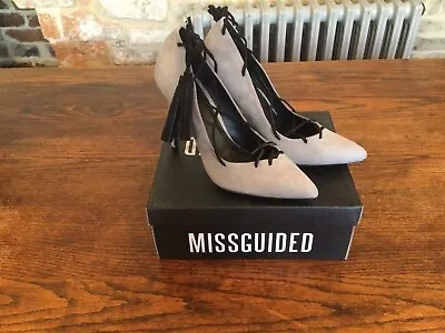 £3 • Buy New Pair Of Grey Suede Heeled Shoes From Missguided Size 6/39