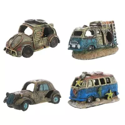 $13.27 • Buy Aquarium Resin Decoration Fish Tank Wreck Car Hideout Landscaping Accessories