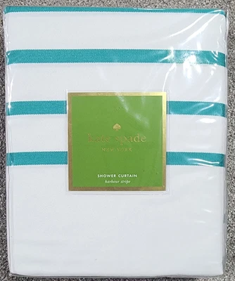$22.99 • Buy Kate Spade Shower Curtain Harbour Stripe 72x72 White Teal NWT