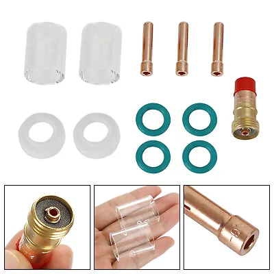 £13.67 • Buy 12Pcs Tig Welding Torch Stubby Gas Lens  Glass Cup Kit For Wp-17/18/26 UK
