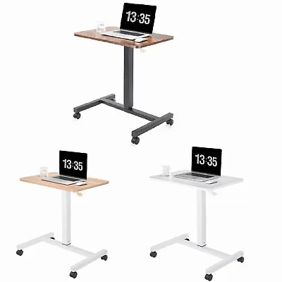 Pneumatic Height Adjustable Notebook Laptop Computer Desk Portable Table Wheels • $77