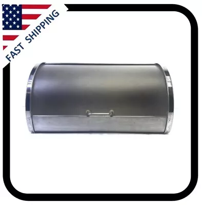 Oggi Stainless Steel Bread Box W/ Frosted Roll Top Excellent Condition • $34