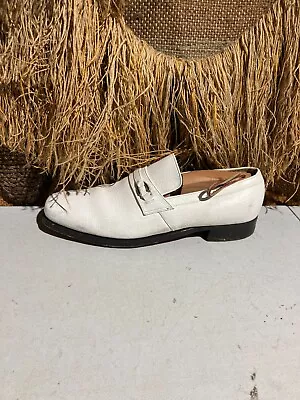 Florsheim Vintage Mens  10 A  Leather Loafers  Ivory Shoes 207755 Classic • $49.99