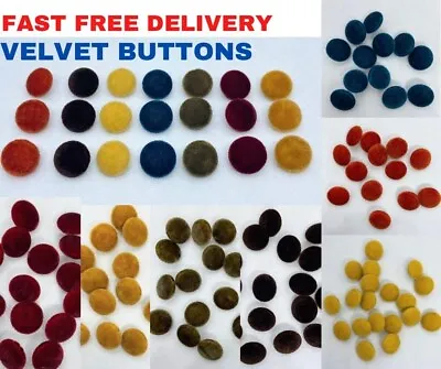 Velvet Buttons Plush VELVET UPHOLSTERY Loop Back Furnishing Buttons 1 2 10 Pack • £2.89