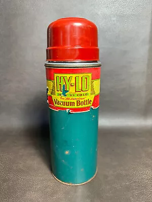 Vintage Mid Century Aladdin Thermos Hy Lo All American Vacuum Bottle MCM Label • $12