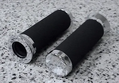 Kawasaki Vulcan 800 900 1500 1600 1700 Classic Nomad Drifer CHROME FOAM GRIPS • $12.95