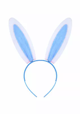 Blue Bunny Ears Headband - Fancy Dress Costume Hen Party Rabbit Easter Hat • £2.49