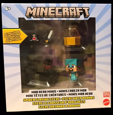 Minecraft Mob Head Minis Spider Slaying Steve With 2 Figures Potion And Sword • $8.99