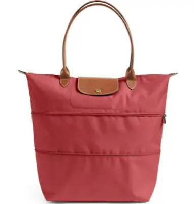 NWT LONGCHAMP Le Pliage Large Expandable Tote FIG Made In France • $220