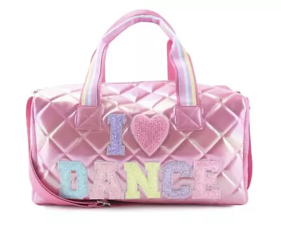 'I 💗 Dance' Quilted Metallic Large Duffle Bag. Free Shipping • $45.99