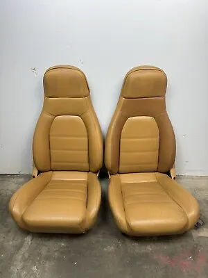Great! 1990-1995 Mazda Miata Seat Leather Set Left And Right Tan Seats OEM • $550